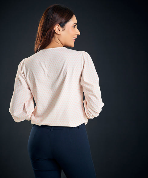 Polka Dot Printed Pink Top